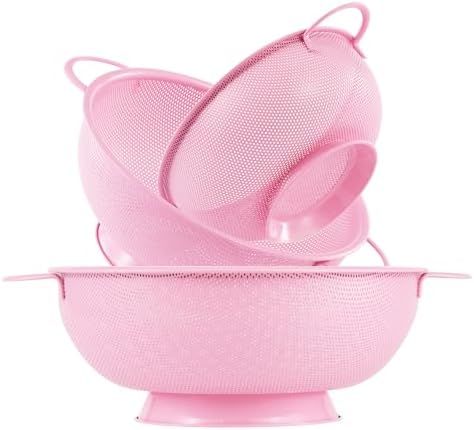 Stainless Steel Colander 3 Piece, Metal Strainer Basket