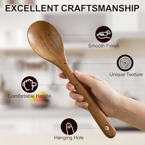6 Pack Acacia Wood Spatula Set Non Toxic Kitchen Utensils