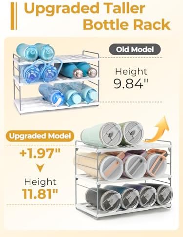 Cirhy 12" Tall 3-Tier Expandable Water Bottle Organizer – Fits 20-40 oz Stanley