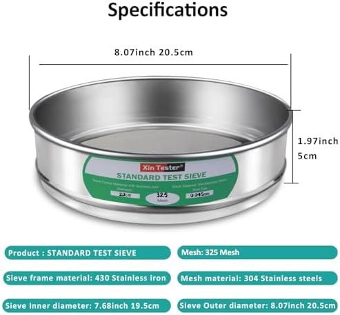 325 mesh Standard Mesh Lab Sieves Laboratory Sample Test Analysis Sieve