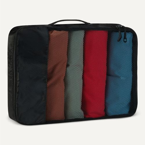 Amazon Essentials 4-Piece Packing Cubes Travel Accessories Set, Luggage
