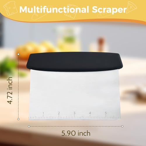 Bench Scraper, Stainless Steel Food Scraper Tool, Dough Scraper and Pastry