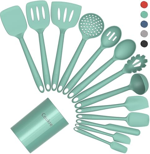 Coukre Silicone Kitchen Cooking Utensils Set, Heat Resistant