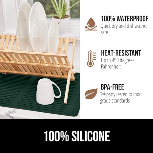 GORILLA GRIP Patented BPA-Free Silicone Dish Drying Mat