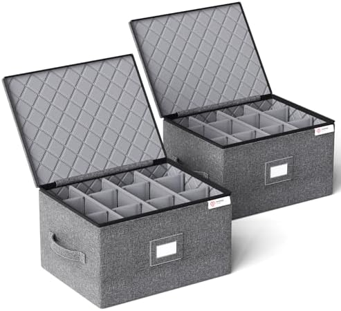 YearningHome 2 Pack Wine Glass Storage Box