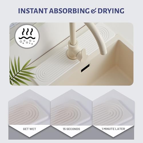 Diatomite Kitchen Faucet Mat 20in Water Absorbing Stone Tray
