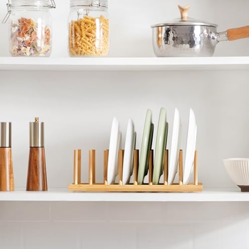 Bamboo Dish Drying Rack for Kitchen Counter & Cabinet