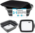 Collapsible Cutting Board with Container, Foldable Camping Sink with Colander