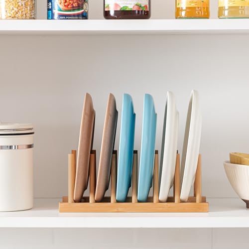 HBlife Bamboo Dish Plate Bowl Cup Book Pot Lid Cutting Board Drying Rack Stand