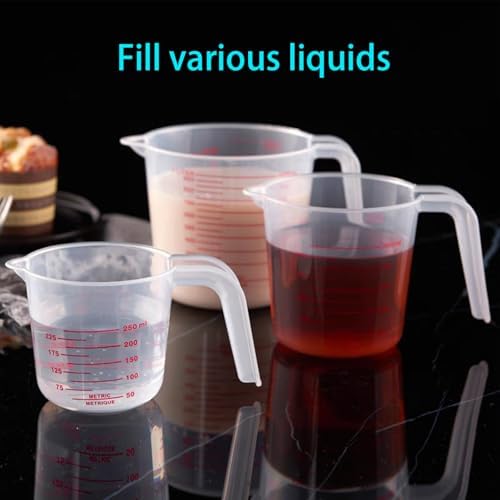 Unbreakable Plastic Measuring Cups 6 Piece Food-Grade Measuring Jugs,