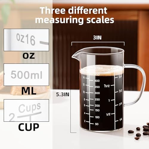 PARACITY 2 Cup Glass Measuring Cup, Liquid Measuring Cups