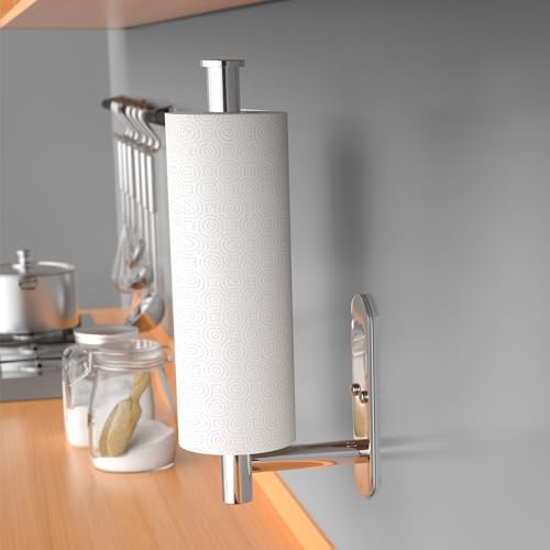 VAEHOLD Self Adhesive Paper Towel Holder Under Cabinet Mount, Wall Mounted