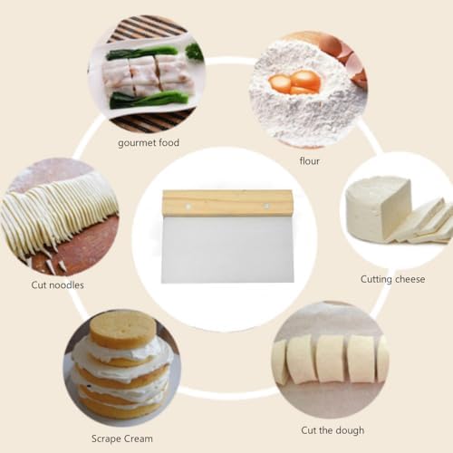 4 PCS Bench Scraper, Scraper Food Tool, Dough Scraper and Pastry Cutter