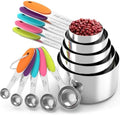 TILUCK Nesting Measuring Cups and Spoons Set, Stainless Steel