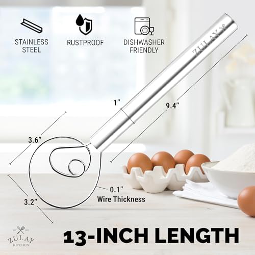 Zulay Kitchen 13-Inch Danish Dough Whisk