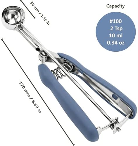 #100 Mini Cookie Scoop, 2Tsp/10ml/ 0.34oz Cookie Dough Scoop, Melon Scoop