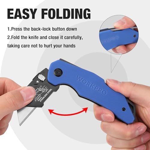 WORKPRO Folding Utility Knife G10 Handle