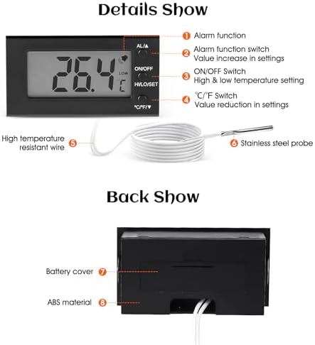 Digital Oven Thermometer -58°F to 572°F/-50°C-300°C, Thermometer