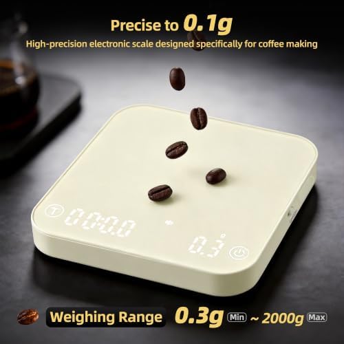 ShanSon Mini Coffee Scale with Timer, 0.1g High Precision Espresso Scale