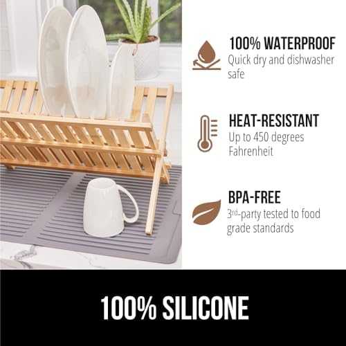 GORILLA GRIP Patented BPA-Free Silicone Dish Drying Mat