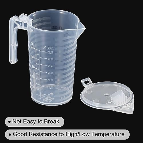 PATIKIL Graduated Beaker, 2 Pack 100ml PP Plastic Liquid Measuring Cup Double
