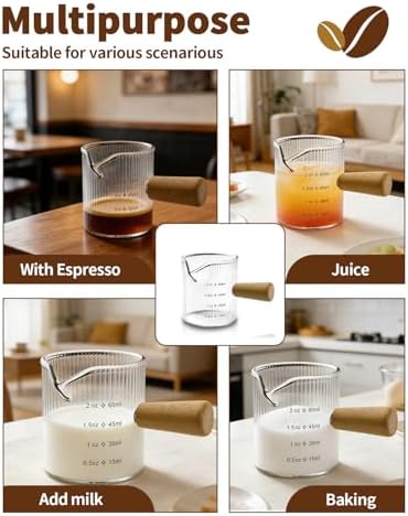 Espresso Measuring Cup 2 OZ, Espresso Glass Cups