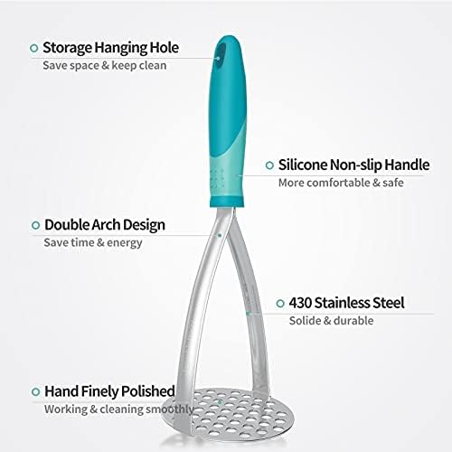 Joyoldelf Heavy Duty Potato Masher, Stainless Steel Integrated Masher Kitchen