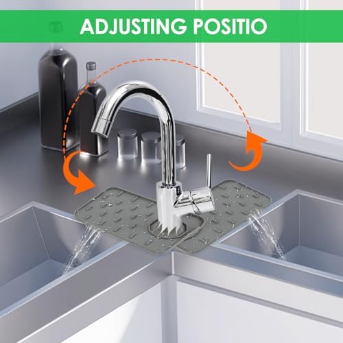 Dimeho Sink Faucet Splash Guard Mat Silicone Soap Dish Pad Faucet Handle Drip