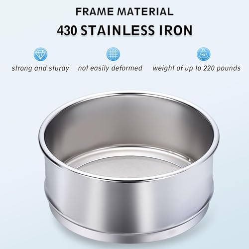 PATIKIL 160 Mesh Lab Sieve, 7.9" Diameter Sifting Screen 304 Stainless Steel
