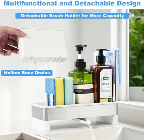 Sponge Holder for Kitchen Sink Caddy Organizer, Dish Brush Holder