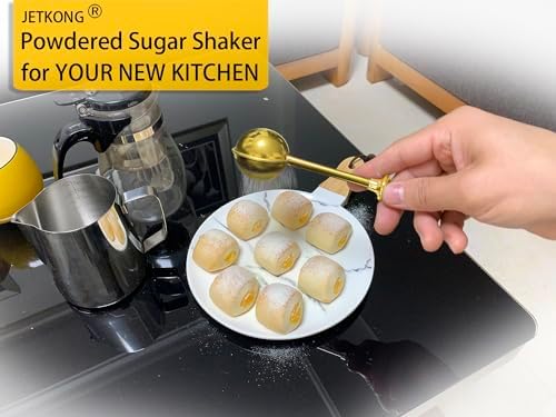 JETKONG Powdered Sugar Shaker Duster Flour Dispenser Shaker