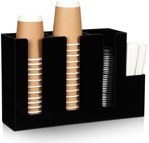 Cunhill 4 Compartments Acrylic Coffee Cup and Lid Holder