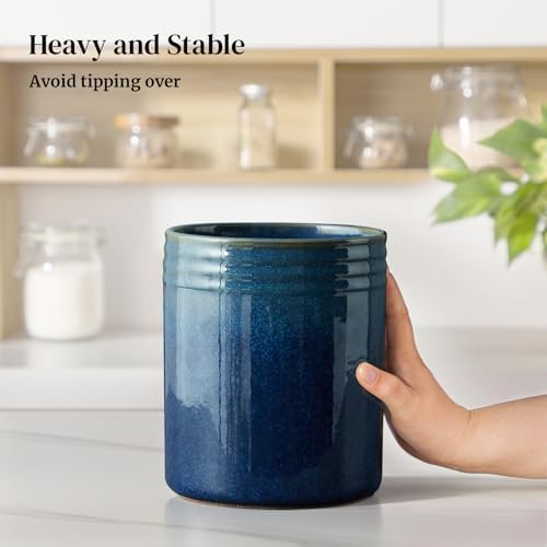DOWAN 7.2" Kitchen Utensil Holder, Extra Large Farmhouse Utensil Holders