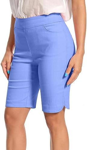 Women's Work Casual Super Stretch Tulip-Hem Pull-On Dress Shorts