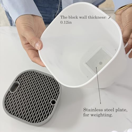 Knife Holder, Universal Knife Block without Knives Square Shape White Kitchen