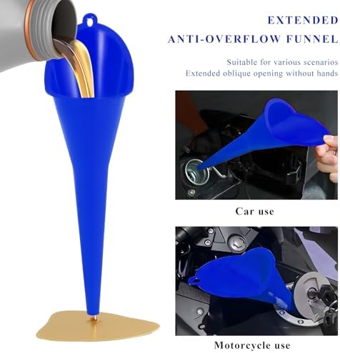 2PCS Oil Funnel, Flexible Multi-Function Automotive Oil Funnel, Spill-Proof