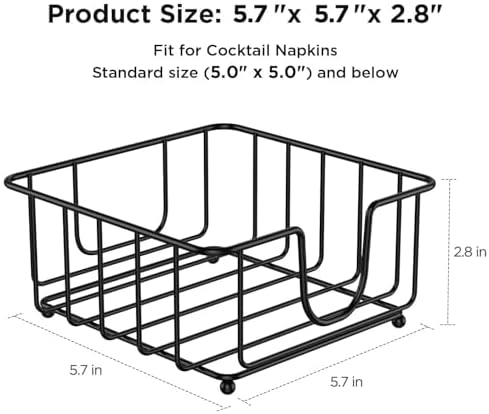 Metal Cocktail Napkin Holder for Bar, Flat Napkin Holder Caddy for Cocktail