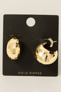 Gold Dipped Geometric Round Hoop Earrings