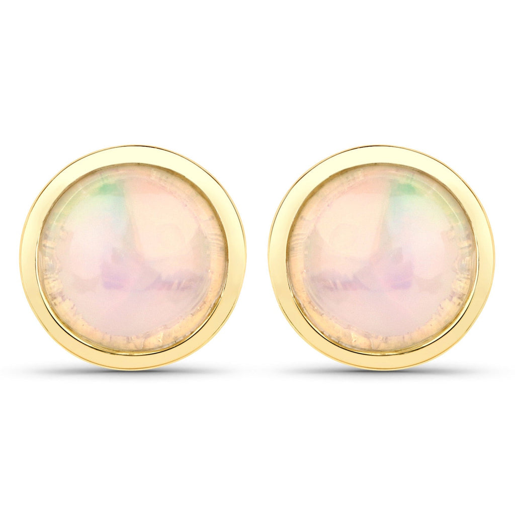 1.00 Carat Genuine Ethiopian Opal .925 Sterling Silver Earrings