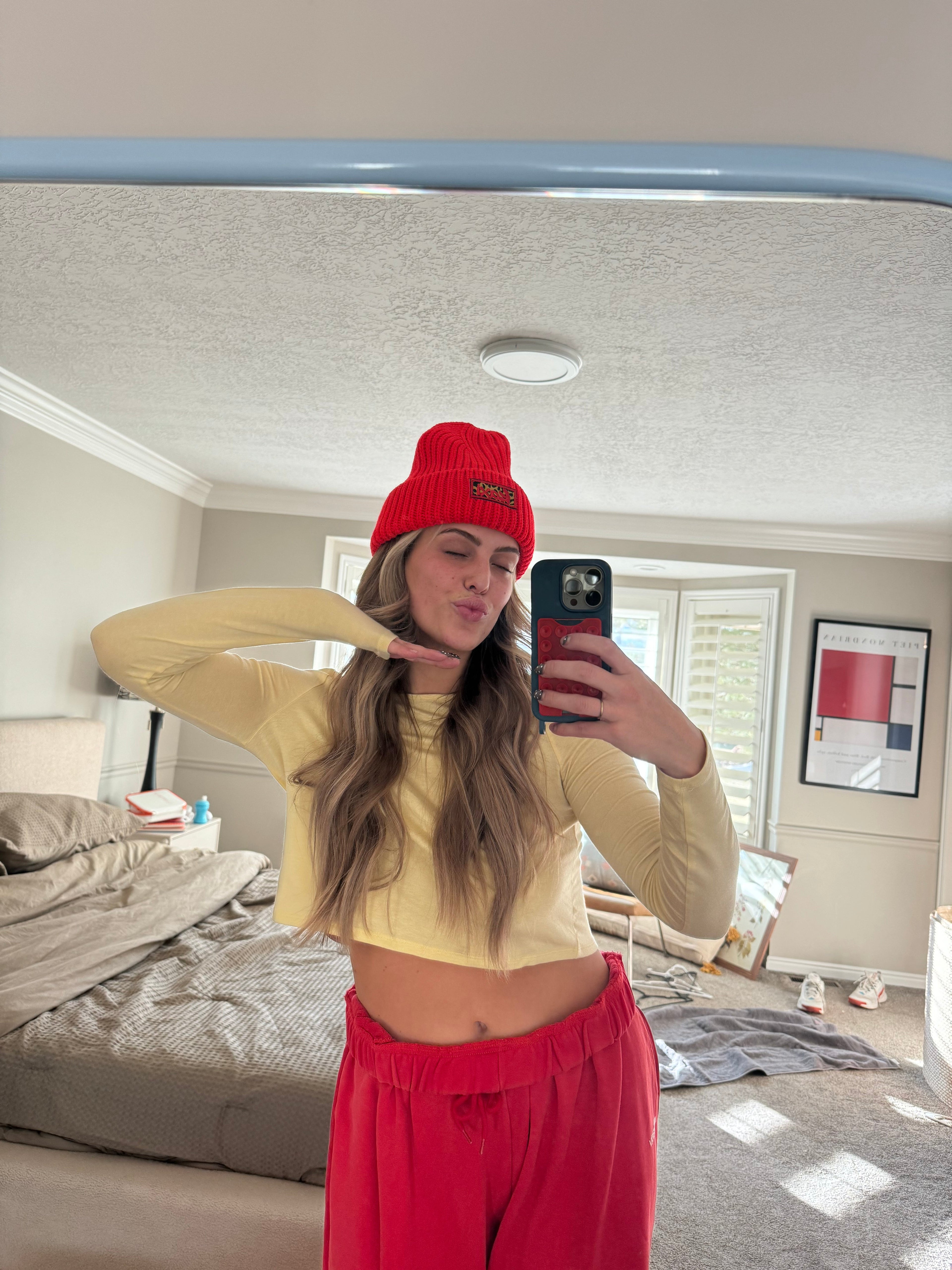 RED CHEETAH BEANIE