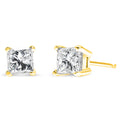 14K Yellow Gold 3/8 Cttw Princess-Cut Square Near Colorless Diamond Classic 4-Prong Solitaire Stud Earrings (J-K Color, SI1-SI2 Clarity)