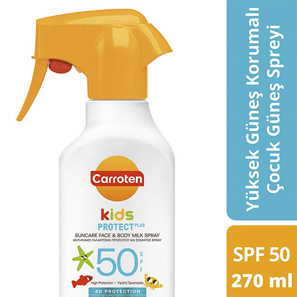 Carroten Kids SPF50 High Protection Sunscreen Spray: Hypoallergenic, Water Resistant, Broad Spectrum Protection for Sensitive Children's Skin