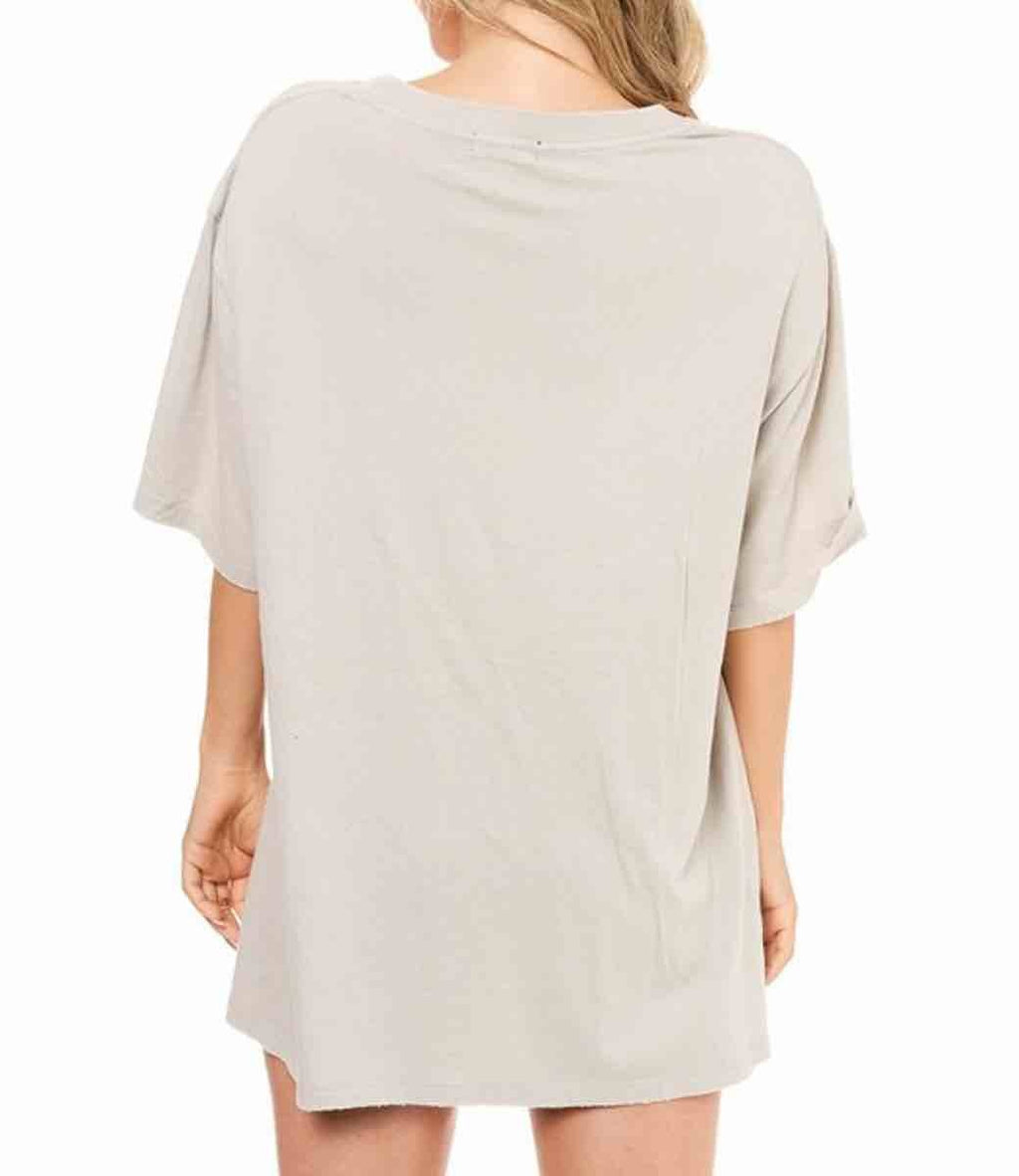 Oversized Nashville Music City Graphic Tee - Khaki