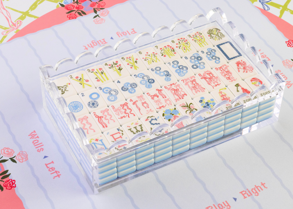 Miss Mahjong - Lattice Mahjong Playing Mat - In Store Only