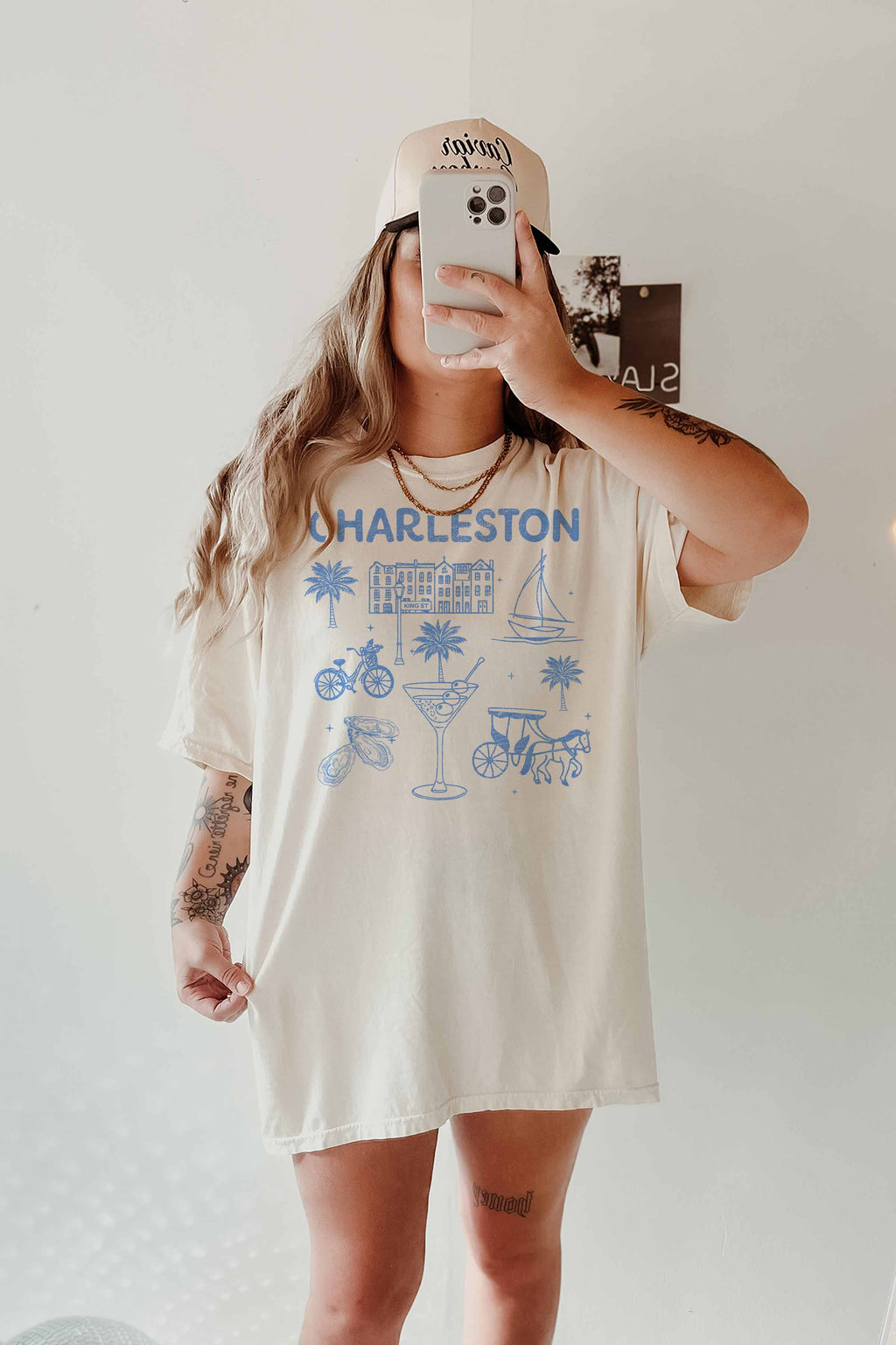 GOOD DAY STREET - CHARLESTON OVERSIZED TEE: ASH / M/L