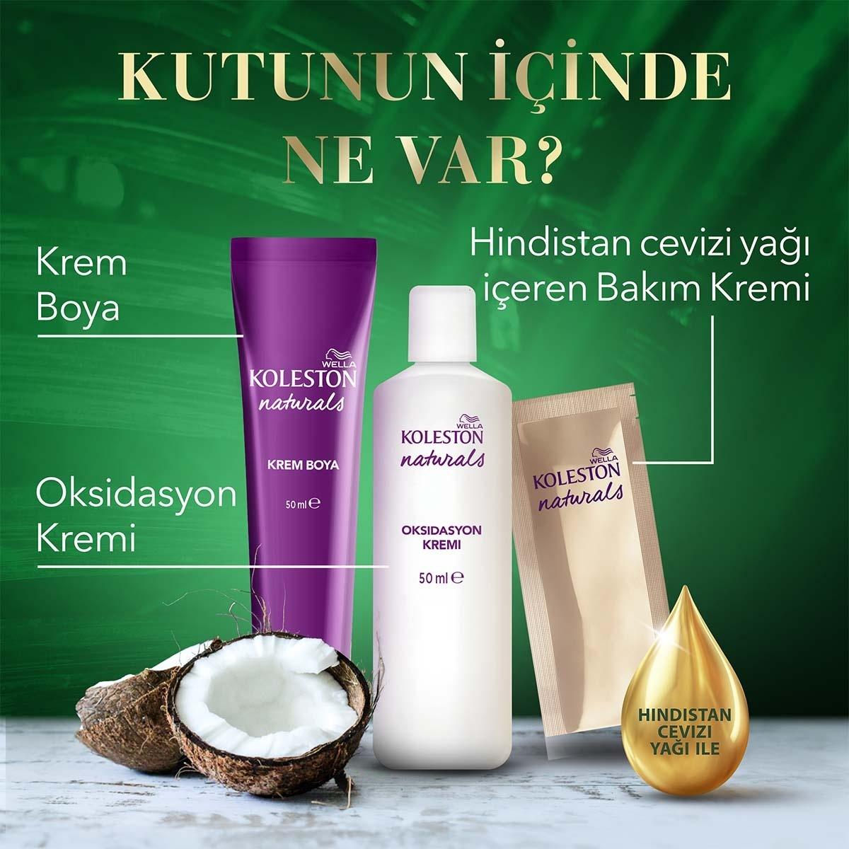 Wella Koleston Naturals 7/0 Kumral Hair Dye: Long-Lasting Natural Blonde Hair Color & Gray Coverage with Coconut Oil