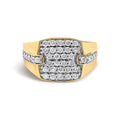 Men's 14K Yellow Gold Plated Sterling Silver 1.0 Cttw Diamond Geometric Band Ring