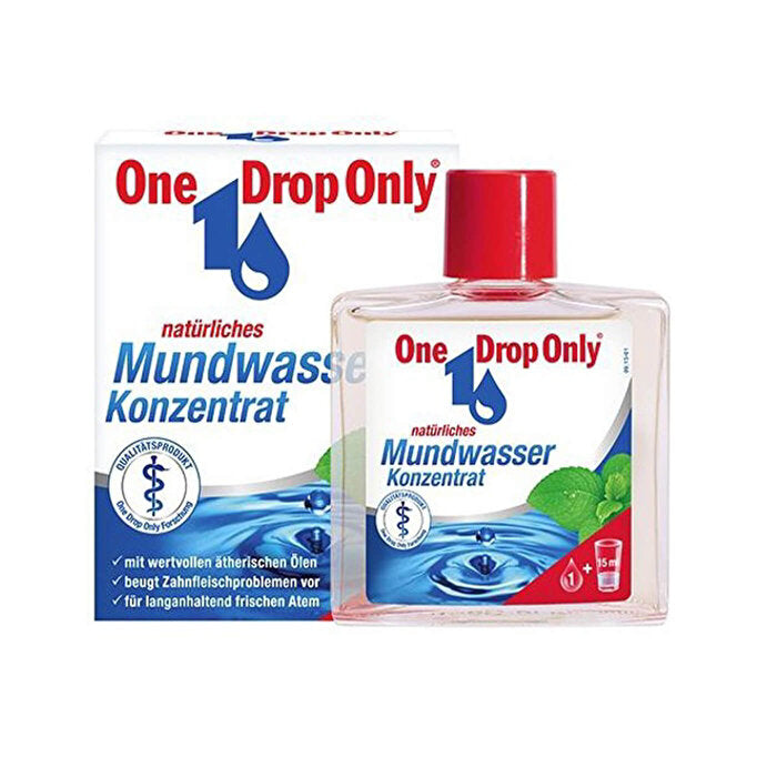 One Drop Only Concentrated Mouthwash with Essential Oils - Natural Oral Care, Fresh Breath, FSC-Certified Packaging