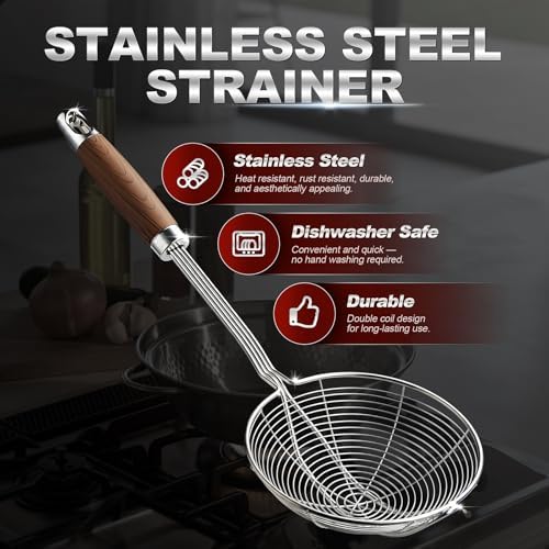 YFWOOD Spider Strainer Skimmer, Slotted Spoon