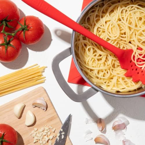 GIR 13-Inch Premium Silicone Spaghetti & Pasta Spoon – Black